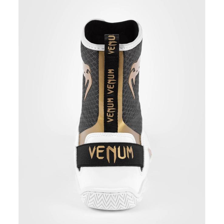 Botas de boxe Venum Elite branco / preto / dourado