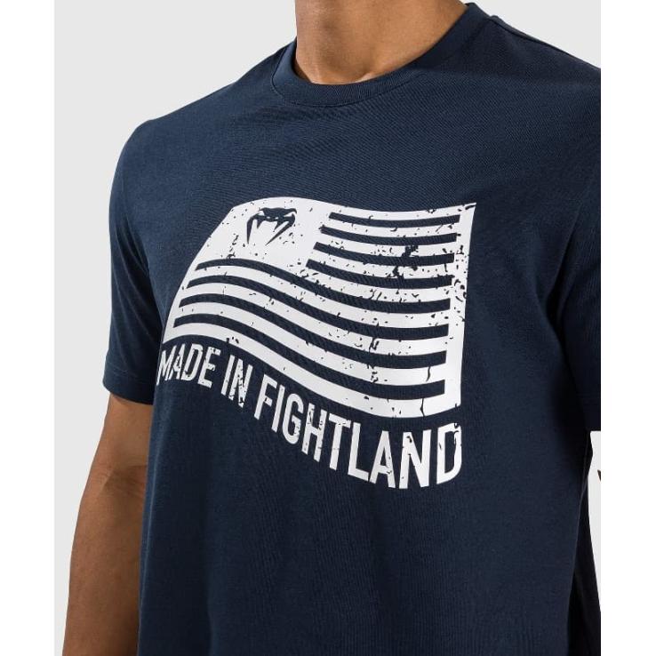 Camiseta Venum Made in Fightland Marinha/Branca