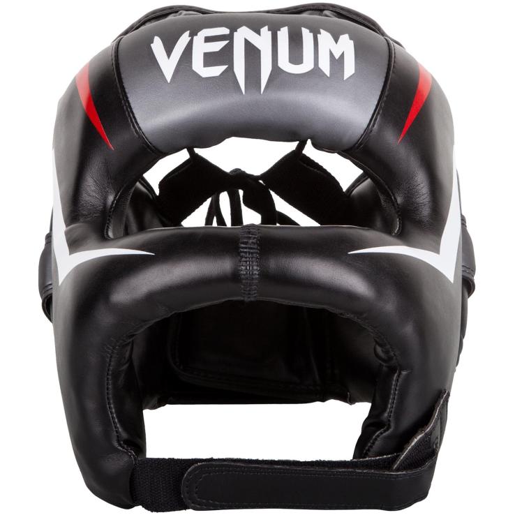 Capacete de boxe Venum Elite Iron preto/branco/vermelho