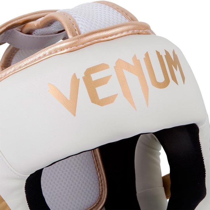 Capacete de boxe Venum Elite branco / dourado