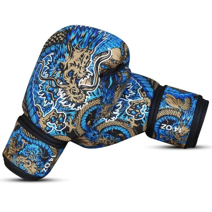Luvas de boxe azuis Buddha Dragon