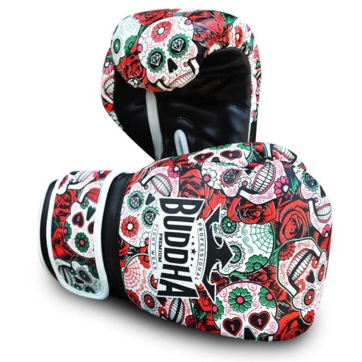 Buda mexicano luvas de boxe vermelhas