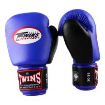 Luvas de boxe Twins BGVL 3 retrô de couro azul/preto
