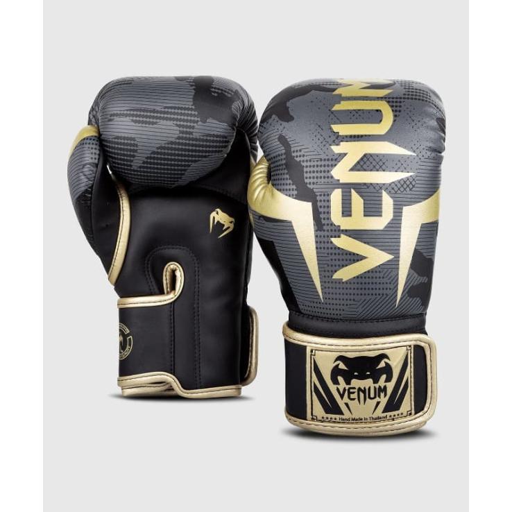 Luvas de boxe Venum Elite camuflagem escura / dourada