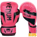 Luvas de boxe Venum Kids Elite rosa flúor