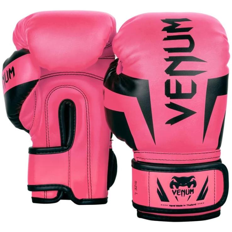 Luvas de boxe Venum Kids Elite rosa flúor