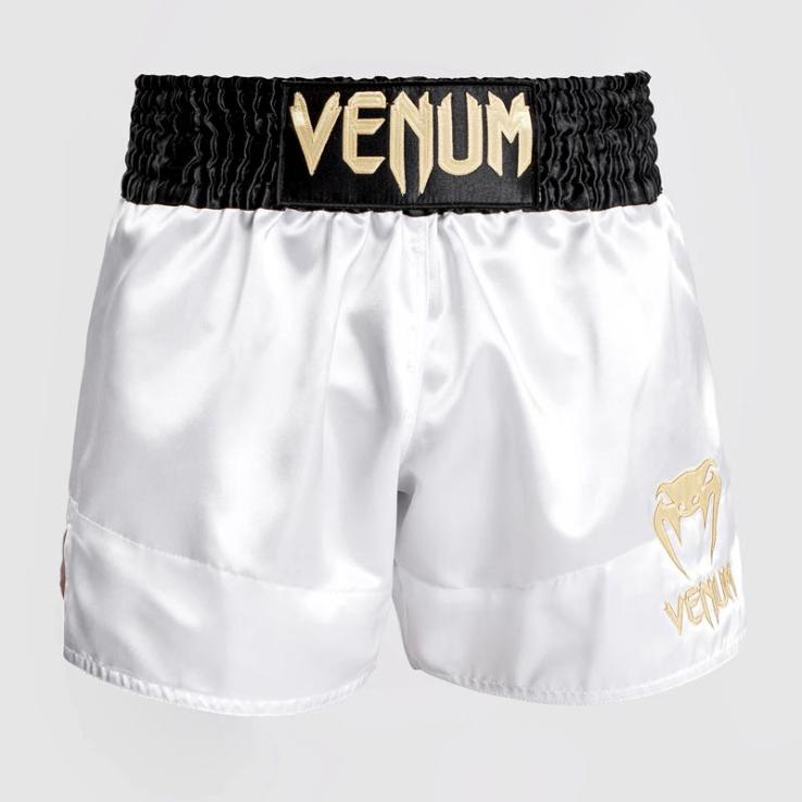 Calções Venum Classic Muay Thai preta/branca/dourada