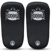 Almofadas de Muay Thai de couro curvado Buddha S Tailândia - preto fosco (par)
